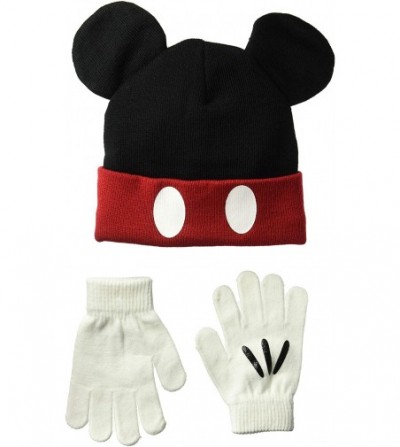 Skullies & Beanies Disney Classics Mickey Mouse Winter Beanie & Glove Set - Black/Red - CN18IQD2IAU