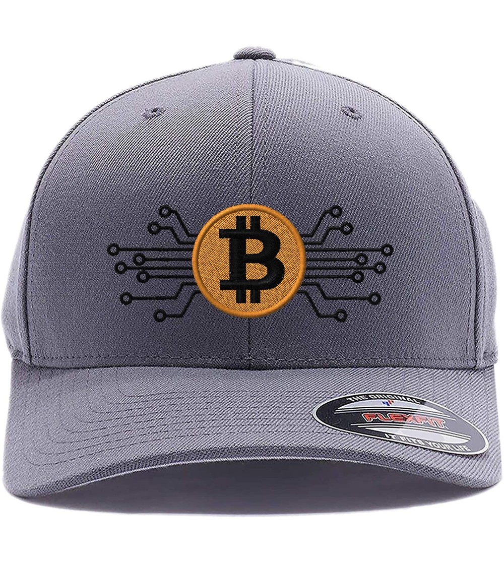 Baseball Caps Embroidered. 6477 Flexfit Baseball Cap. - Grey - C81990KWEYS