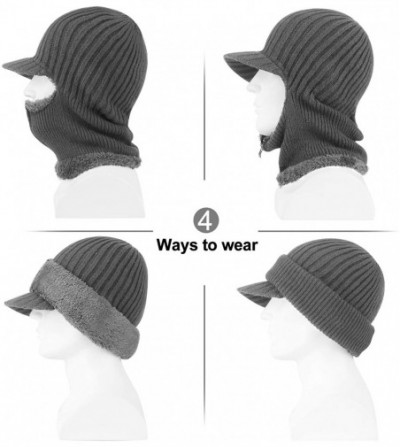 Balaclavas Winter Knitted Balaclava Beanie Hat Warm Cycling Ski Mask Universal Size - C-grey - CU18ASD69SA