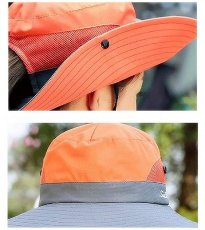 Sun Hats Outdoor UPF 50+ UV Sun Protection Waterproof Breathable Wide Brim Bucket Sun Hat for Men/Women - Orange - CT18OA8NE60