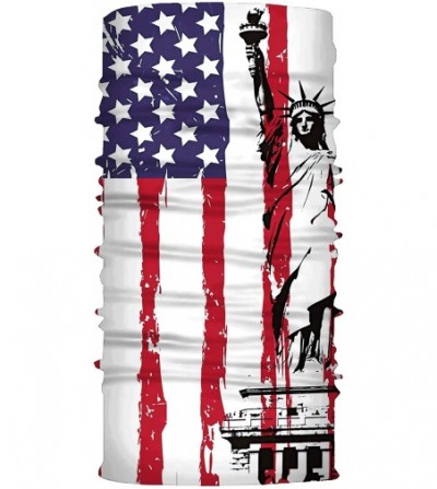 Balaclavas Quick Dry Sports UV Protection Head Wrap Face Scarf Neck Gaiter Bandana Balaclava - 2 Pack Flag/Statue of Liberty ...