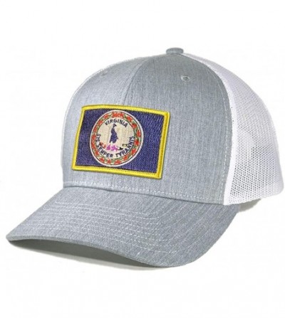 Baseball Caps Men's Virginia Flag Patch Trucker Hat - Heather Grey/White - CH18ZMG4MR3