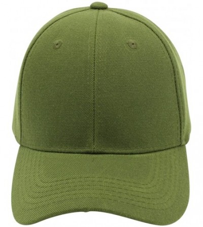 Baseball Caps Baseball Cap Men Women - Classic Adjustable Plain Hat - Olive - C217YKEEQ9Y