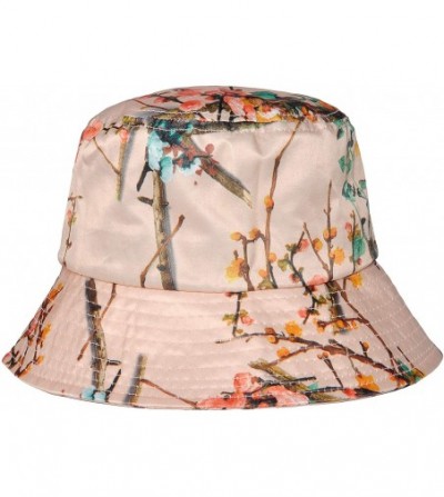Bucket Hats Fashion Print Bucket Hat Summer Fisherman Cap for Women Men - Flowers Pink - CN18U2Q7C7R