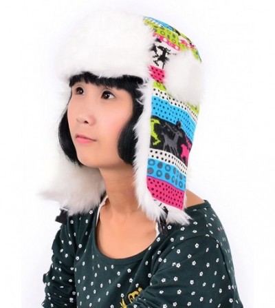 Bomber Hats Earflap Hat Winter Faux Fur Trapper Ski Hats Womens Girls Mens Multi Styles - Deer Knit & Faux Fur - Green Blue -...