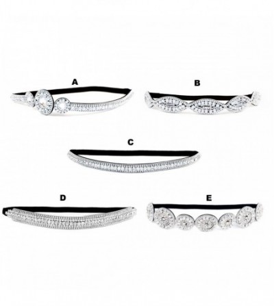 Headbands Thick Patterned Rhinestone Bridal Stretch Headbands (Style D) - Style D - CL11PTVLFJ7