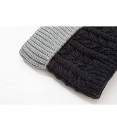 Skullies & Beanies Unisex Cozy Knit Beanie with Fuzzy Pom and Soft Stretch Scarf Set - Thin Mellow Pattern - CK18YC9DYMI