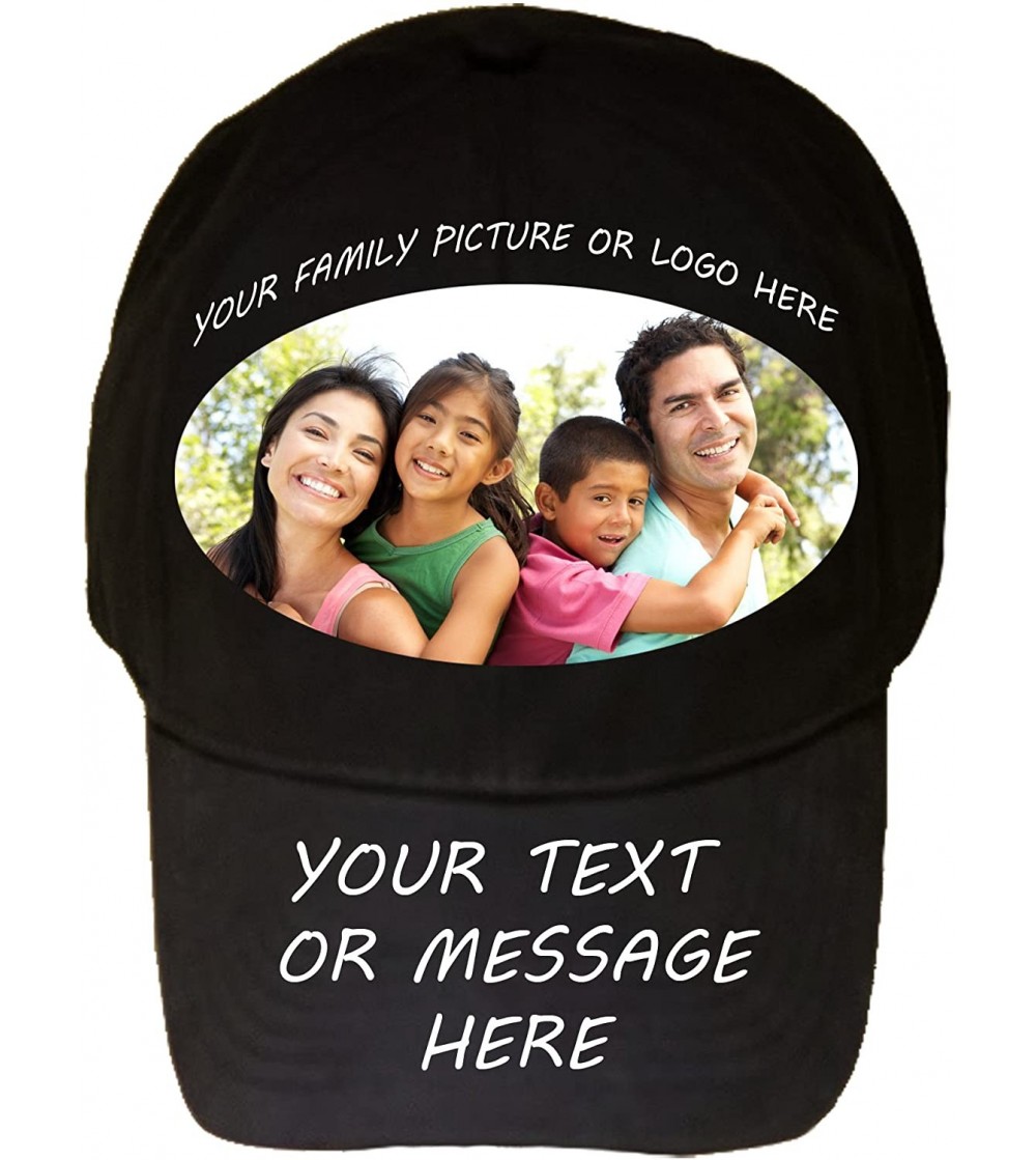 Baseball Caps Custom Create Personalized Color Printed Black 100% Cotton Adjustable Cap Hat - CO11H2T0QPN