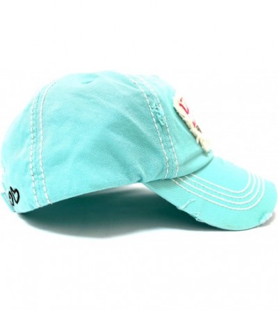 Baseball Caps Women's Ballcap Bless Your Heart Patch Hat- Fiji Mint - C817YZWT63E