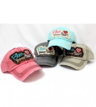 Baseball Caps Women's Ballcap Bless Your Heart Patch Hat- Fiji Mint - C817YZWT63E