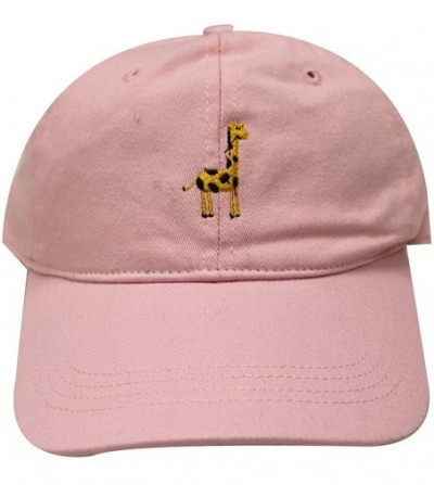 Baseball Caps Giraffe Cotton Baseball Dad Caps - Pink - CC12MX6MP06