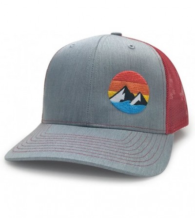 Baseball Caps Trucker Hat - Explore The Outdoors - Snapback Hats for Men - Heather Grey/Red - C91876MURHK