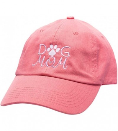 Baseball Caps Dog Mom Baseball Cap - Soft Embroidered Cotton Caps - Pink - CM18EQ7HZOZ