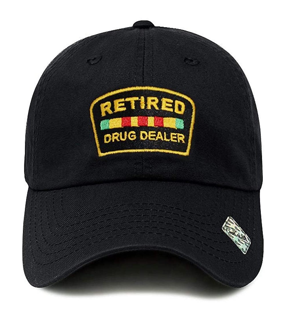 Baseball Caps Retired Drug Dealer Hat Dad Hat Cotton Baseball Cap Polo Style Low Profile PC101 - Pc101 Black - C6185OYSO8C