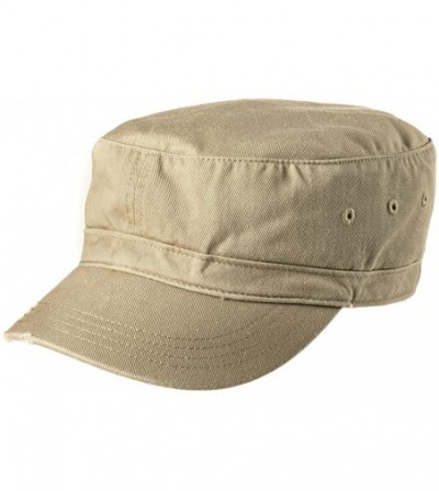 Baseball Caps Men's Distressed Military Hat - Khaki - CZ11QDS21Y3