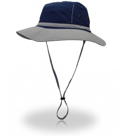 Sun Hats Outdoor Sun Hats with Wind Lanyard Bucket Hat Fishing Cap Boonie for Men/Women/Kids - Blue Grey - C917YX7SDIX