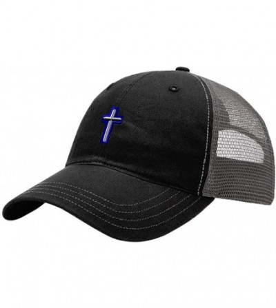 Baseball Caps Air Force Christian Chaplain Embroidery Richardson Cotton Front/Mesh Back Cap Black/Charcoal - CZ18799N0OK
