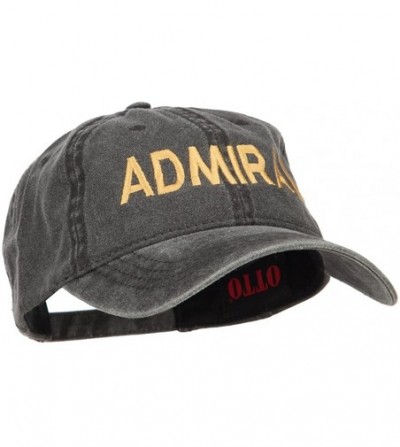 Baseball Caps Admiral Embroidered Washed Buckle Cap - Black - C7187DTR00X