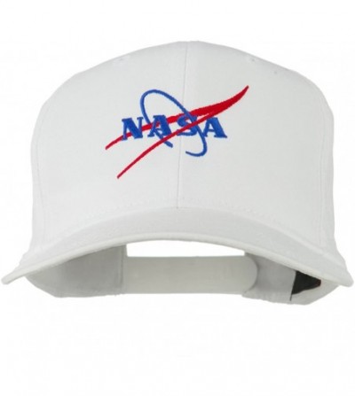 Baseball Caps NASA Logo Embroidered Cotton Twill Cap - White - CN11Q3T4W2L