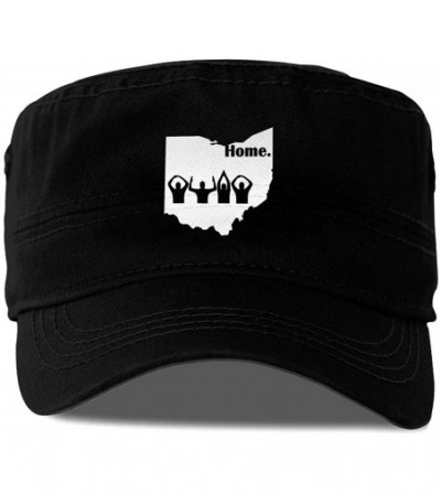Baseball Caps Ohio Home State Cotton Newsboy Military Flat Top Cap- Unisex Adjustable Army Washed Cadet Cap - Black - CO18XGO...