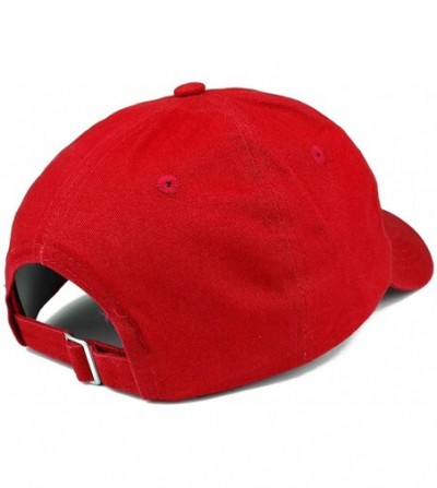 Baseball Caps Vegan Embroidered Low Profile Brushed Cotton Cap - Red - C5188TKSQ2W