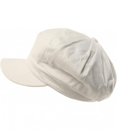 Newsboy Caps Summer 100% Cotton Plain Blank 8 Panel Newsboy Gatsby Apple Cabbie Cap Hat - White - CJ11LUNMULZ