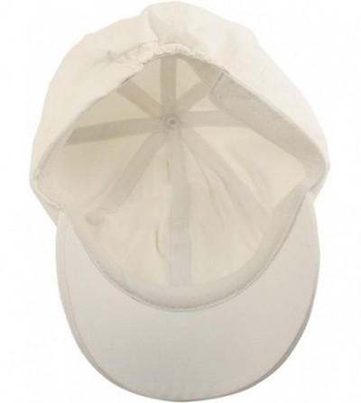 Newsboy Caps Summer 100% Cotton Plain Blank 8 Panel Newsboy Gatsby Apple Cabbie Cap Hat - White - CJ11LUNMULZ