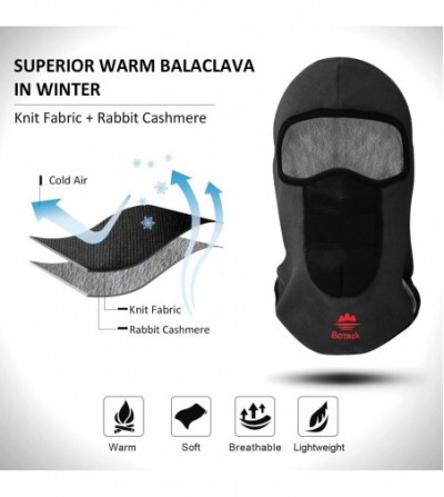 Balaclavas Balaclava Windproof Rabbit Fur Ski Face Mask with Thermometer Cold Weather Face Mask for Skiing Snowboarding - CC1...