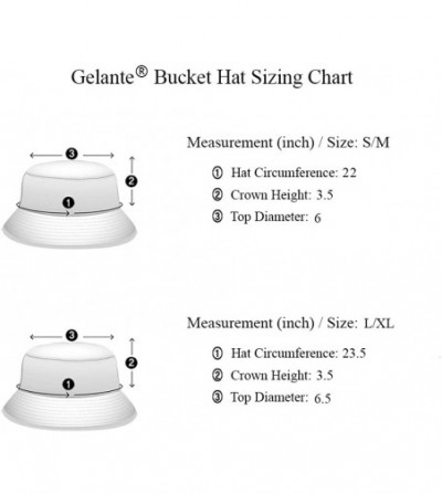 Bucket Hats 100% Cotton Packable Fishing Hunting Summer Travel Bucket Cap Hat - 2pcs Black & Camo - CJ18DOH35K5