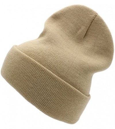 Skullies & Beanies Warm Winter Hat Knit Beanie Skull Cap Cuff Beanie Hat Winter Hats for Men - Khaki - CH12O35XUSF