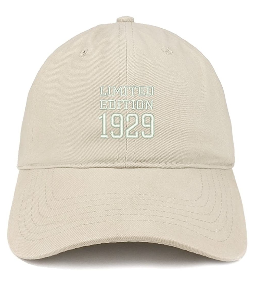 Baseball Caps Limited Edition 1929 Embroidered Birthday Gift Brushed Cotton Cap - Stone - CT18CO8C246