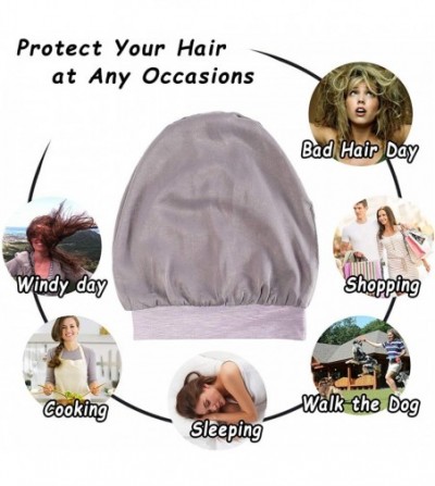 Skullies & Beanies Satin Silk Lined Sleep Cap Beanie Slap Hat - Gifts for Women - Light Purple - CE18QH7H26G