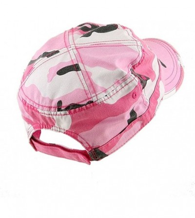 Baseball Caps Women's Enzyme Washed Cotton Twill Cap Hat (Pink Camo) - CX111GHV97V
