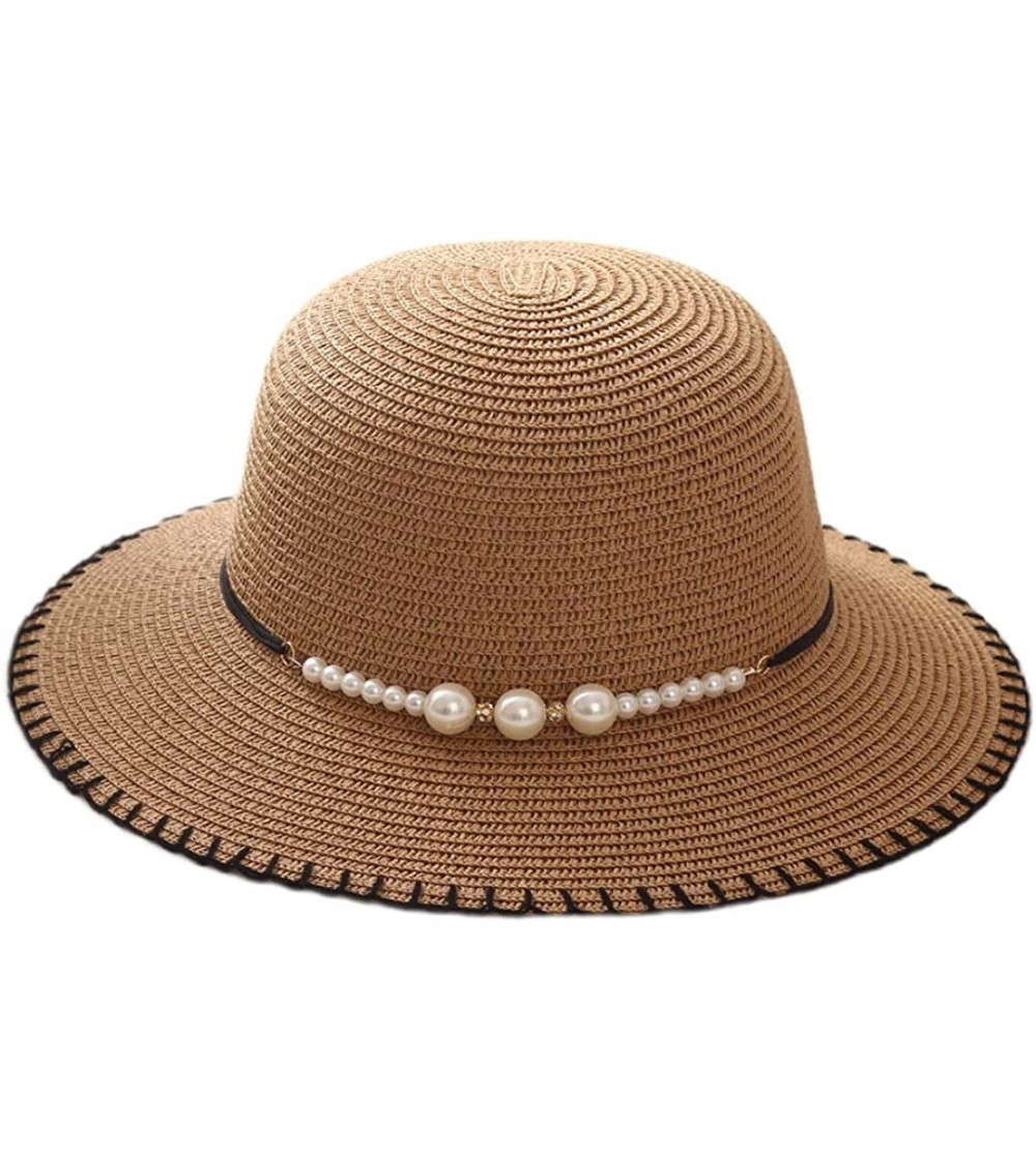 Sun Hats Cute Girls Sunhat Straw Hat Tea Party Hat Set with Purse - Khaki 7 - CH193TO6T5W