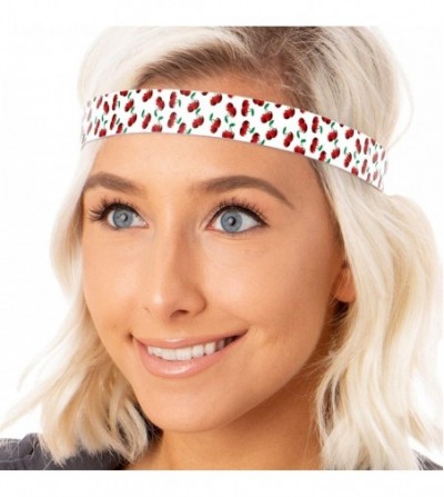 Headbands Adjustable & No Slip Fashion Headbands for Women Cherry Gift Packs - Wide Cherries White - CV17AACDX2C