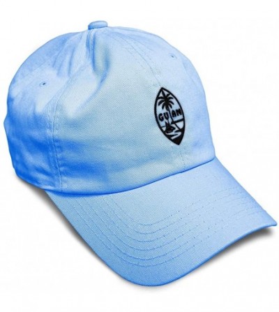 Baseball Caps Custom Soft Baseball Cap Seal of Guam Embroidery Cotton Dad Hats for Men & Women - Light Blue - CN18TLI08KQ