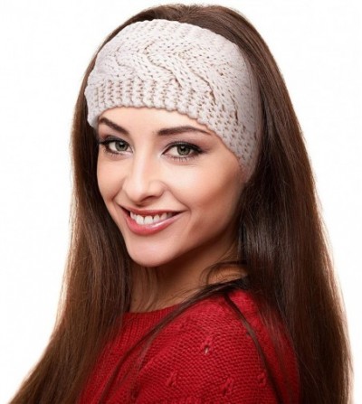 Cold Weather Headbands Headbands Knitted Warmers Suitable - Black- Wine Red- Beige - CE18LHRE7I3