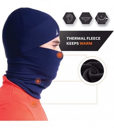 Balaclavas Balaclava Face Mask + Skull Cap Helmet Liner Anti Dust- Wind& Sports Fleece Pack - Navy - CT194TSK3W2