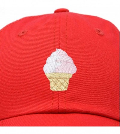Baseball Caps Soft Serve Ice Cream Hat Cotton Baseball Cap - Red - C118LL2ZE7U