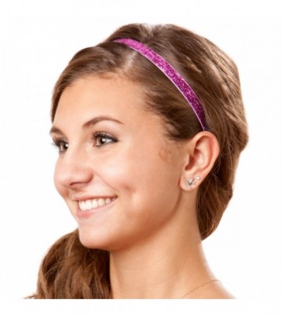Headbands Women's Glitter Non-Slip Headband Bulk 10pk (Pink Rose) - Pink Rose - CF11M0IQZV5
