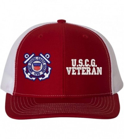 Baseball Caps U.S.C.G. Veteran Mesh Back Cap - Red - CB18RI8R7R3