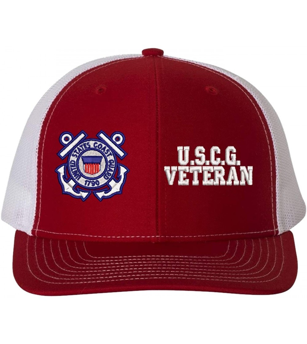 Baseball Caps U.S.C.G. Veteran Mesh Back Cap - Red - CB18RI8R7R3