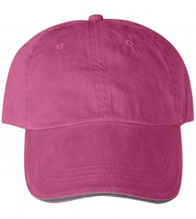 Baseball Caps Solid Low-Profile Sandwich Trim Pigment-Dyed Twill Cap (166) - Flamingo - CY114D8NW2Z
