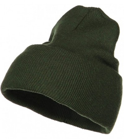 Skullies & Beanies Big Size Stretch ECO Cotton Long Beanie - Olive - CK1156XEVQR