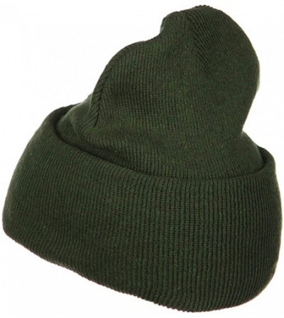 Skullies & Beanies Big Size Stretch ECO Cotton Long Beanie - Olive - CK1156XEVQR