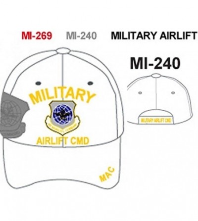 Baseball Caps Military Airlift Command Shadow Mens Cap - White - C61999HLTGW
