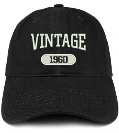 Baseball Caps Vintage 1960 Embroidered 60th Birthday Relaxed Fitting Cotton Cap - Black - CJ180ZKCQ9D