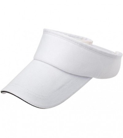 Sun Hats Summer Hat- 2019 Men and Women Summer Visor Sun Plain Hat Sunscreen Cap - White - CV185LHK0AL
