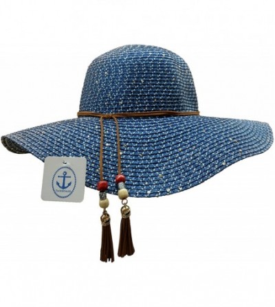 Sun Hats Floppy Stylish Sun Hats Bow and Leather Design - Style a - Navy - C718CLO5WR6
