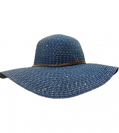 Sun Hats Floppy Stylish Sun Hats Bow and Leather Design - Style a - Navy - C718CLO5WR6